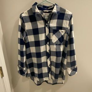 Vineyard Vines Blue and White Checkered Flannel